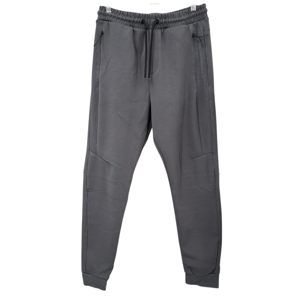 BERSHKA Dark Gray Plush Jogger Lounge Pants Zippered Pockets Men's Size Medium‎